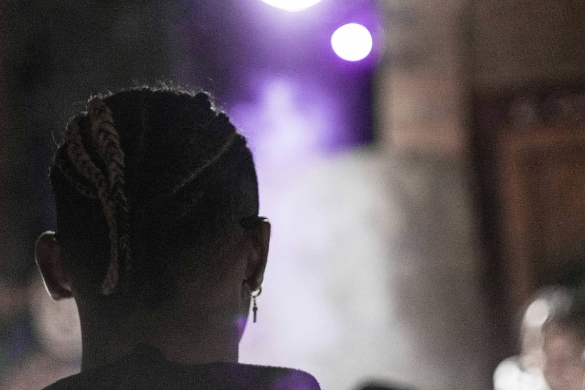 Woman wearing fitness braids during yoga session