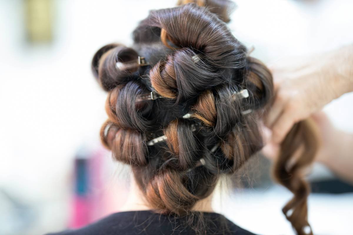 a woman at the beauty salon